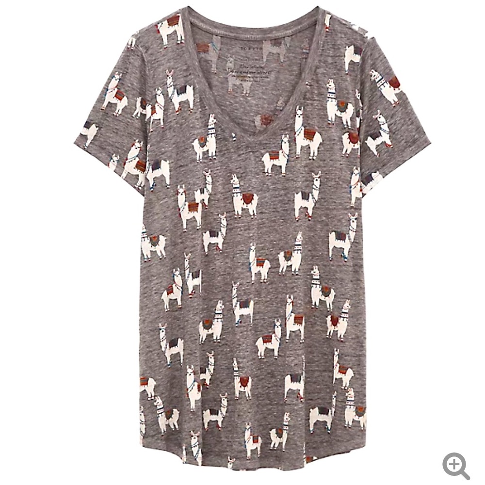 Torrid Llama Classic Fit V-Neck Tee Burnout Grey 4
